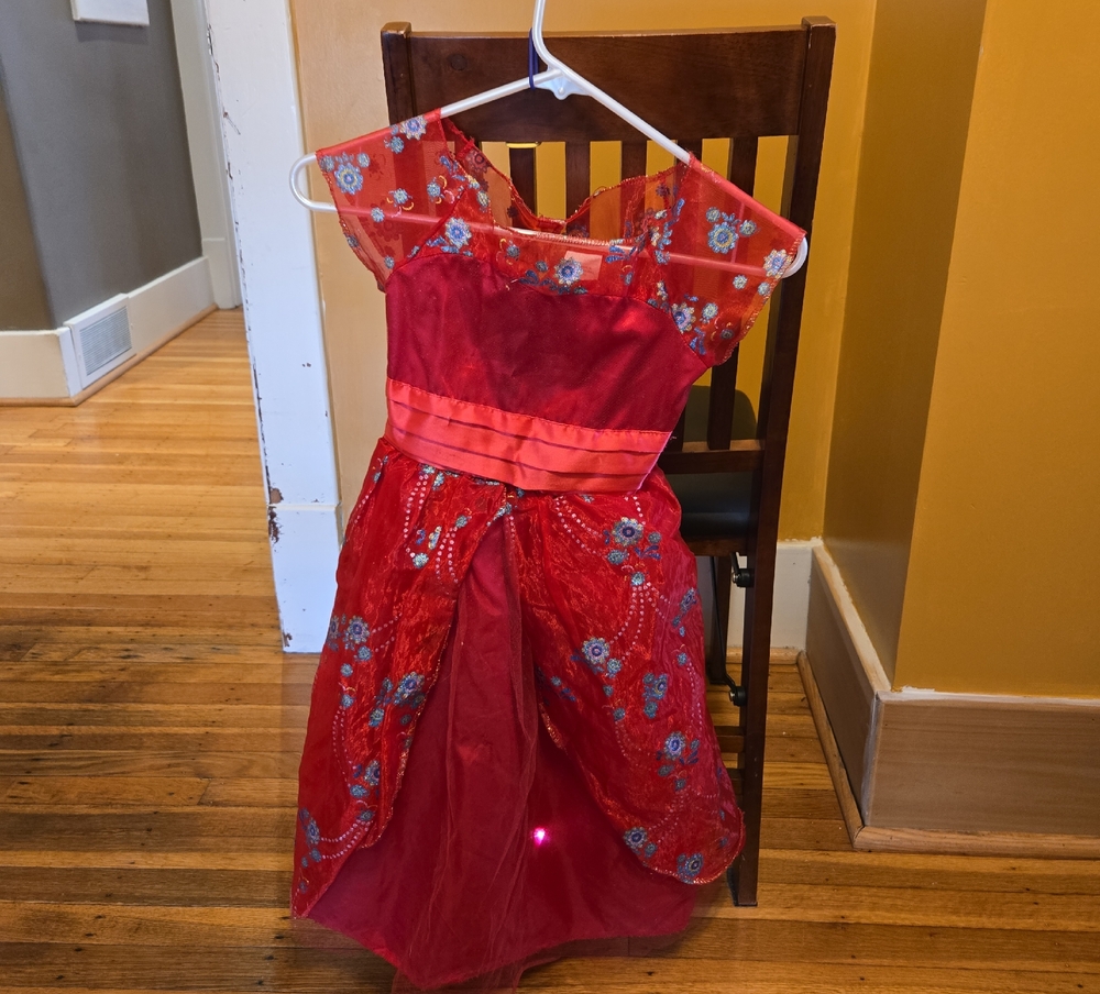 Disney Red Floral Sequin Princess Costume Dress